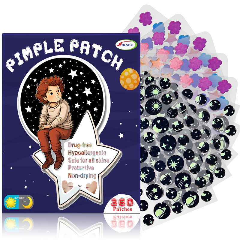Colorful Hydrocolloid Pimple Patches with Stars