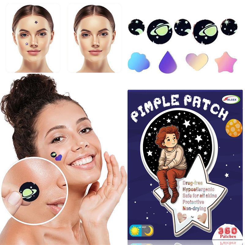 Colorful Hydrocolloid Pimple Patches with Stars