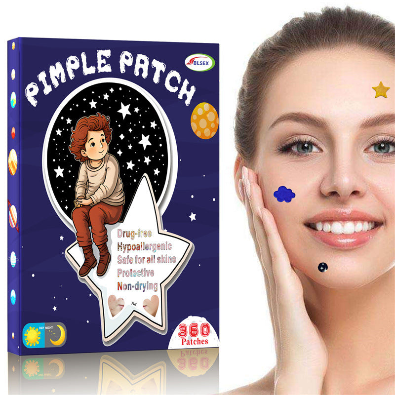 Colorful Hydrocolloid Pimple Patches with Stars