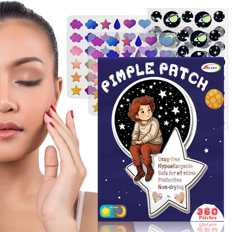 Colorful Hydrocolloid Pimple Patches with Stars