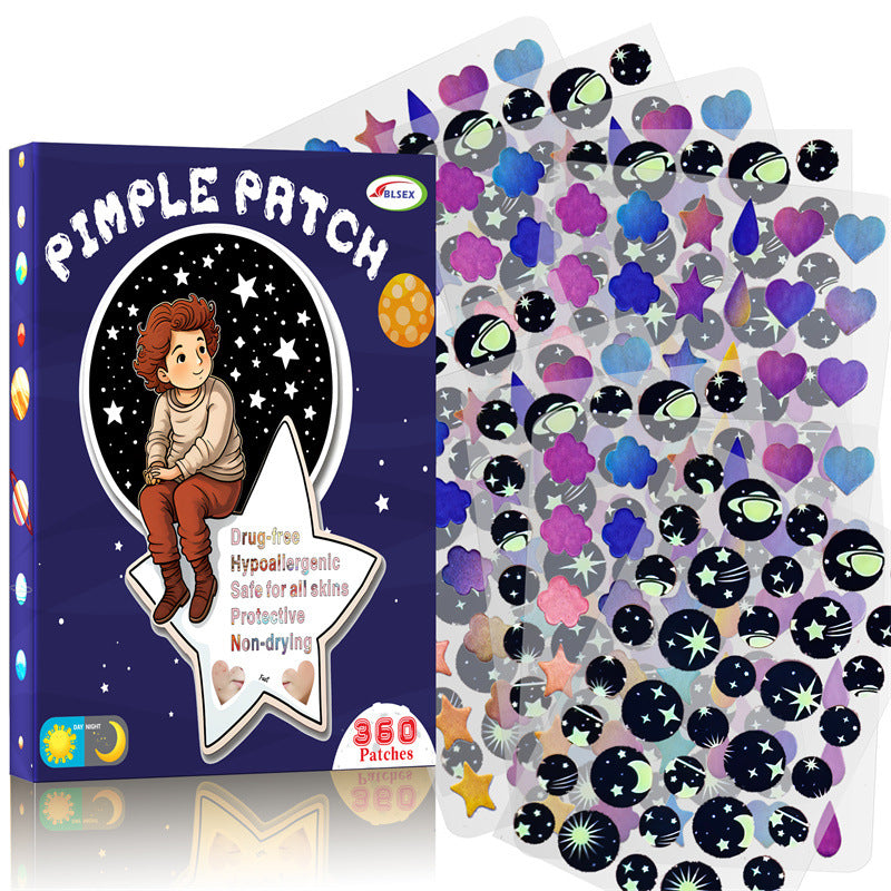 Colorful Hydrocolloid Pimple Patches with Stars